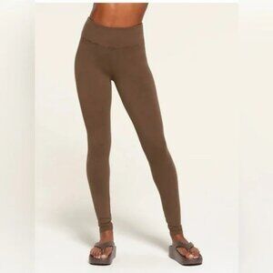 Skims Cottony Leggings Brown Wide Waist Everyday Wear Sz S Comfy Athleisure Yoga